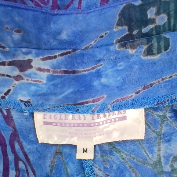The Pyramid Collection Blue Purple Festival Handkerchief Midi Skirt Like New - Picture 9 of 10